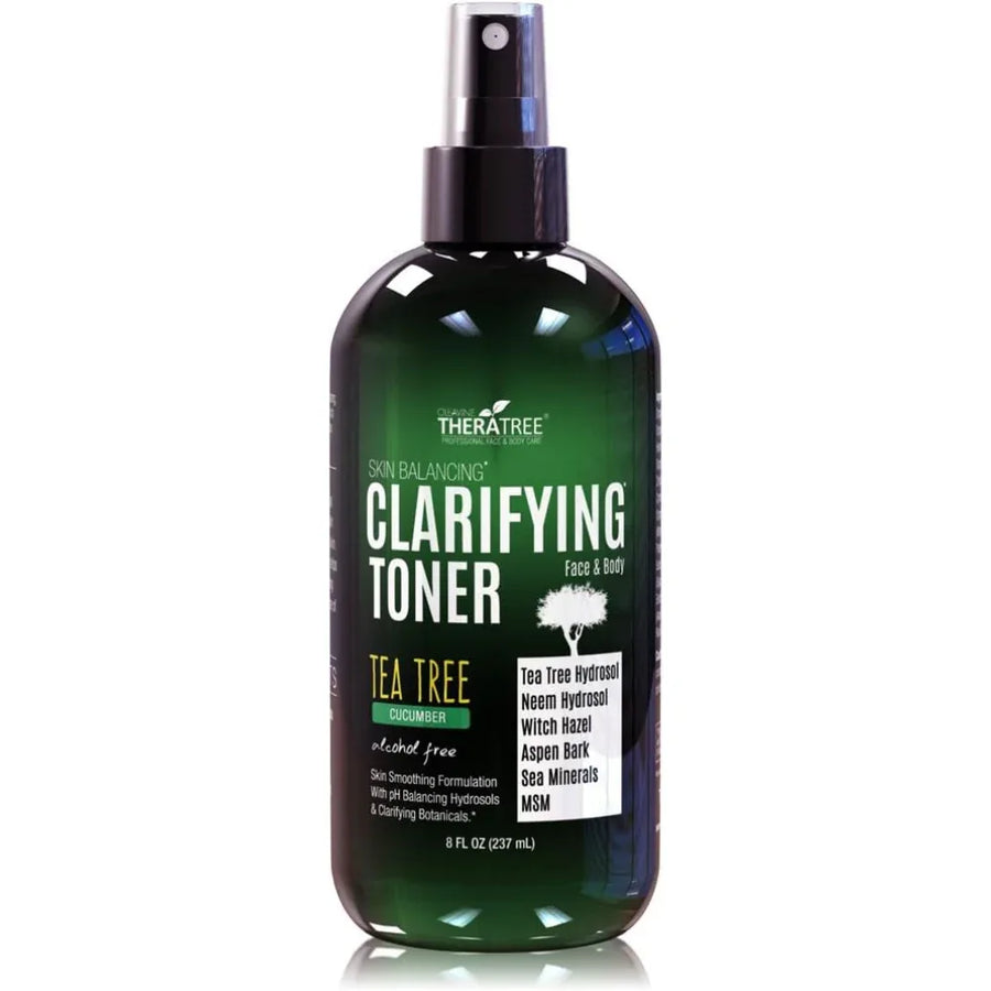 TheraTree Clarifying Toner - alcohol-free hydrosol face toner with tea tree, witch hazel, and MSM