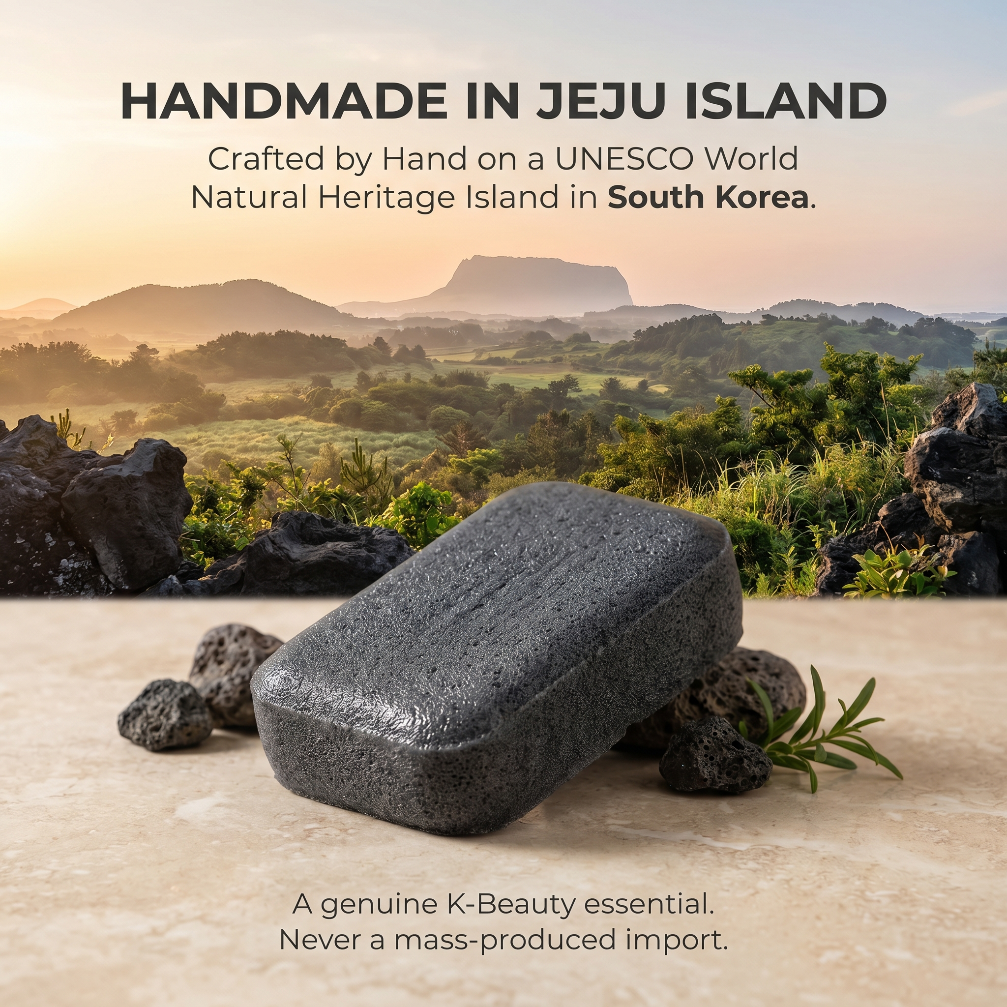 Konjac Sponge Bamboo Charcoal - Oleavine Beauty Professional | Face and Body Sponge | Deep Cleansing Natural Sponge | K-Beauty | Handmade in Jeju Korea | Oily Acne Prone Skin