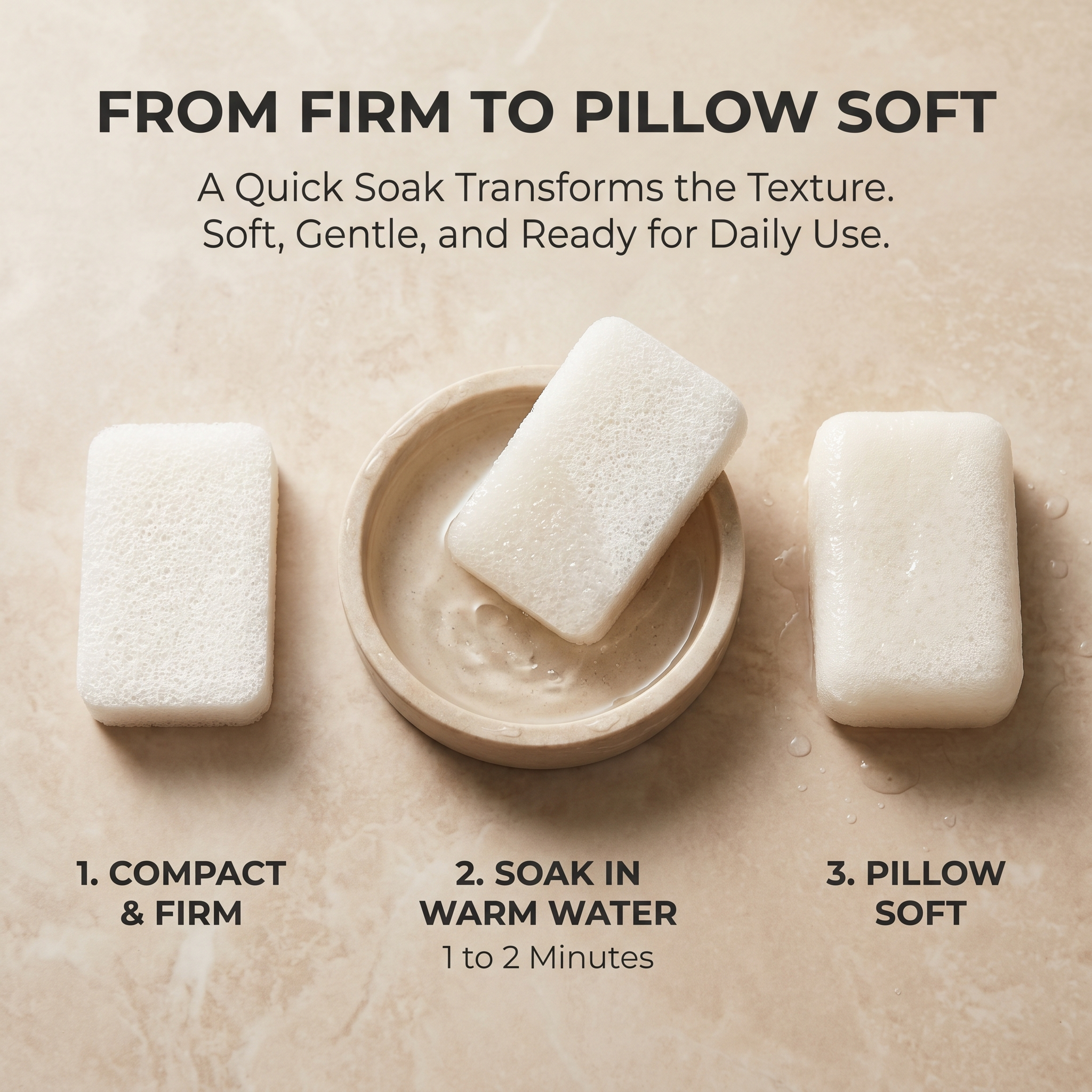 Konjac Sponge Bamboo - Oleavine Beauty Professional | Face and Body Sponge | Deep Cleansing Natural Sponge | K-Beauty | Handmade in Jeju Korea | Oily Acne Prone Skin (Pure)