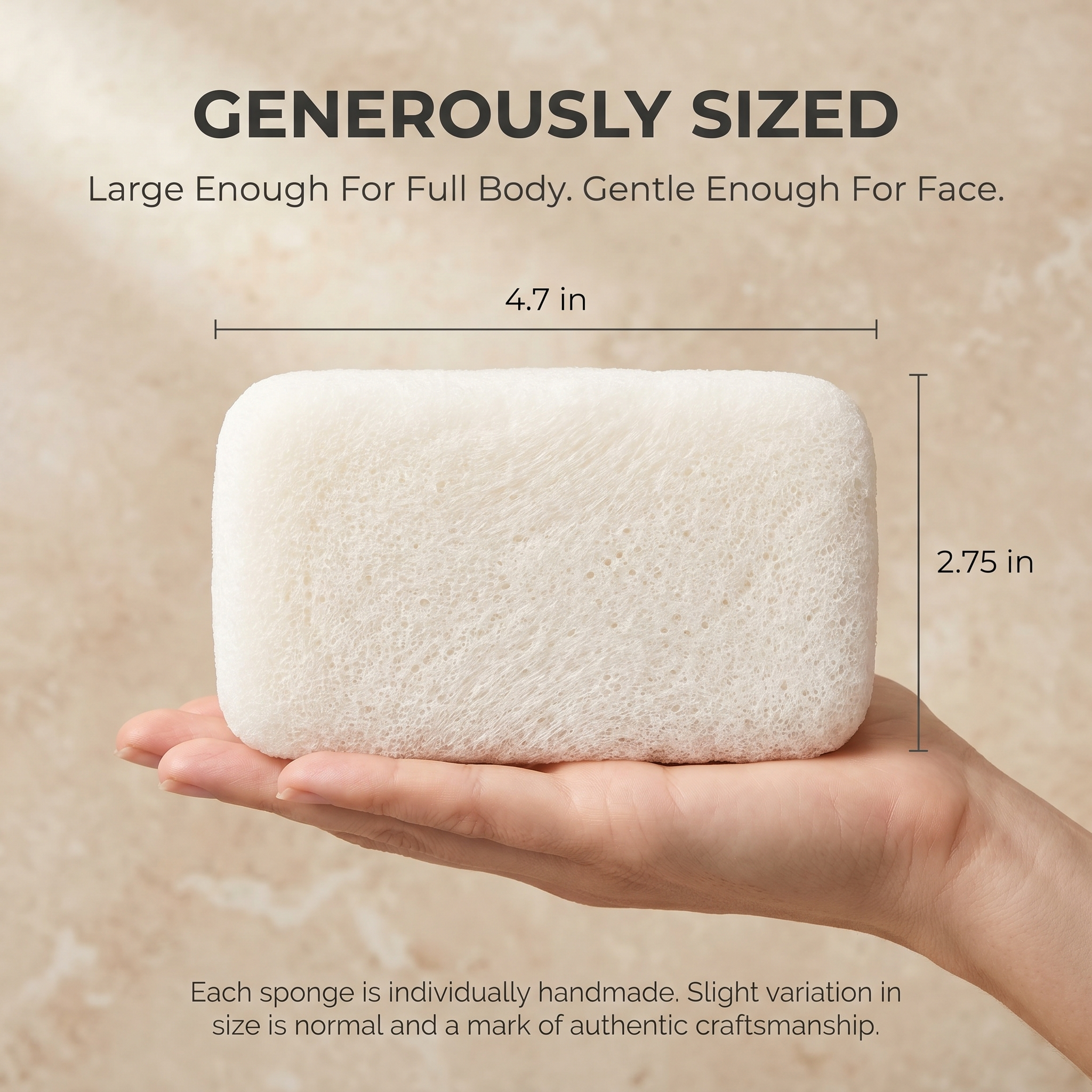 Konjac Sponge Bamboo - Oleavine Beauty Professional | Face and Body Sponge | Deep Cleansing Natural Sponge | K-Beauty | Handmade in Jeju Korea | Oily Acne Prone Skin (Pure)